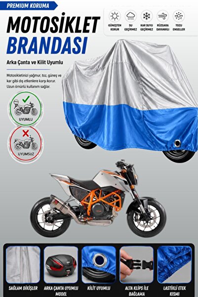 Cemku Double غطاء علوي رمادي - سفلي أزرق، غطاء خلفي متوافق مع دراجة KTM 690 D...