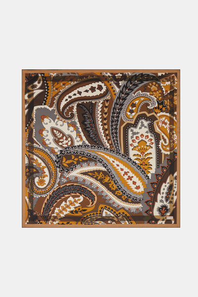 Vakko KAHVE ŞAL DESENLİ TWILL GAVROŞ