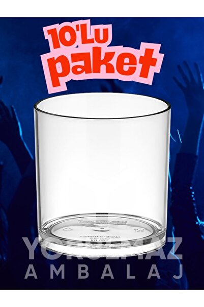 yorulmaz ambalaj 🔥🔥🔥Plastik Viski & Meşrubat Bardağı 220 cc 10’lu Paket – ...