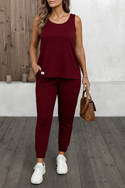 Efnaz style Women's Strappy Round Neck Viscose Two Thread Blouse and Sweatpan...