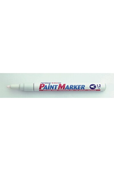 artline Marker cu vopsea 440XF, corp metalic, varf rotund 1.2mm - alb