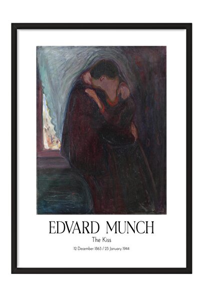 Postifull Edvard Munch - Poljubac, slika u crnom okviru, umetnička serija BR:...