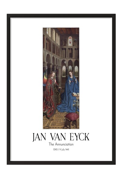 Postifull Jan van Ajk - Blagovestnica, slika u crnom okviru, serija umetnički...