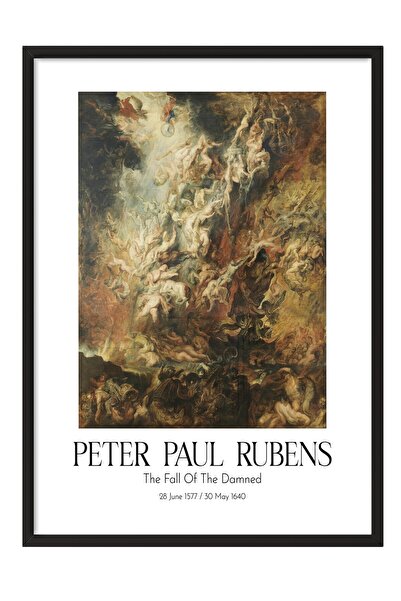 Postifull Peter Paul Rubens - Pad prokletih, slika u crnom okviru, umetnička ...