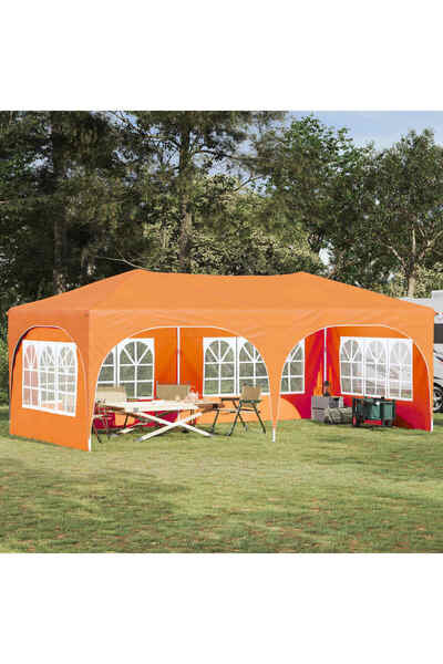 vidaxl Cort de Petrecere Pop-up Portocaliu 575 x 288 x 245 cm