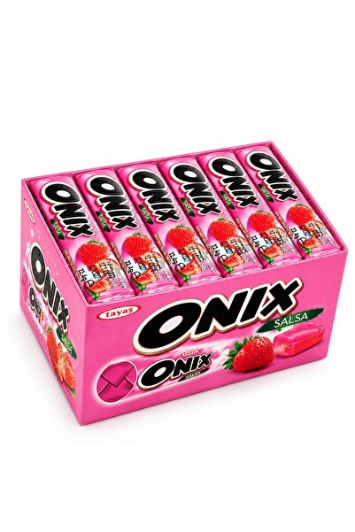 TAYAŞ Onıx Çilek Aromalı Rulo Şeker 22grX24 Adet Kutulu 2'li Paket