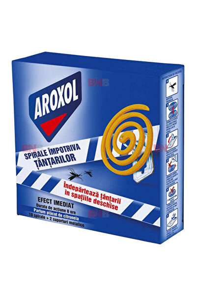 Aroxol Pachet 3 spirale insecticide împotriva țânțarilor, 10 bucăți