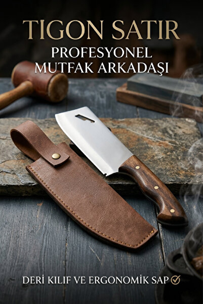 Alıç Tigon Kamp Bıçağı Ahşap Saplı Paslanmaz Çelik Outdoor Kesim Bıçağı Deri ...