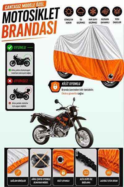 Cemku Twin غطاء محرك متوافق مع KTM 640 LC4 باللون الرمادي من الأعلى والبرتقال...