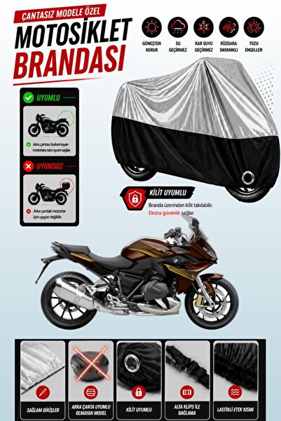 Cemku Twin غطاء محرك متوافق مع BMW R 1250 RS باللون الرمادي من الأعلى والأسود...