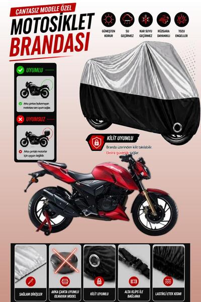 Cemku Twin غطاء محرك متوافق مع TVS Apache RTR 200 باللون الرمادي من الأعلى وا...