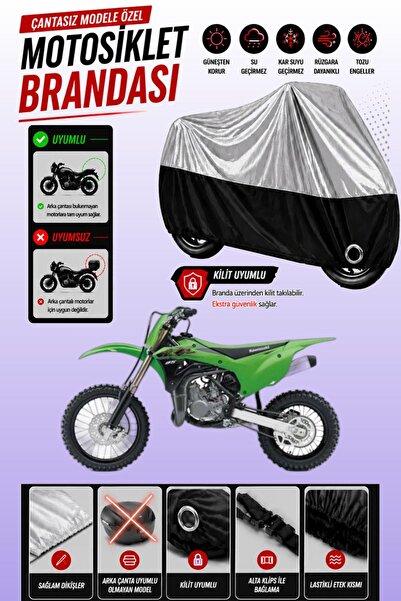 Cemku Twin غطاء محرك متوافق مع كاواساكي KX 85 باللون الرمادي من الأعلى والأسو...