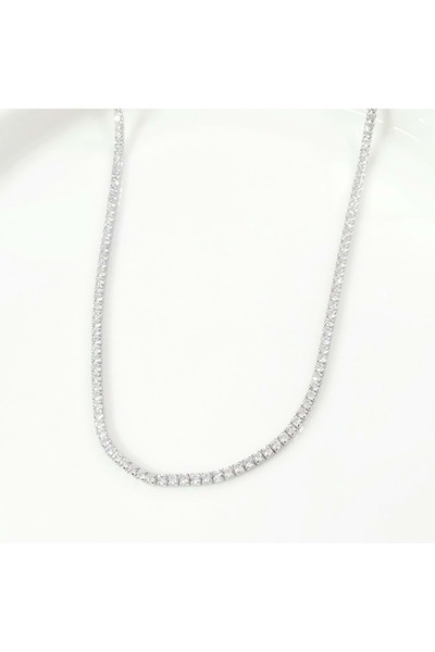 Güler Yüzlü Silver İTHAL 2 MM SU YOLU GÜMÜŞ KOLYE 44+2 CM