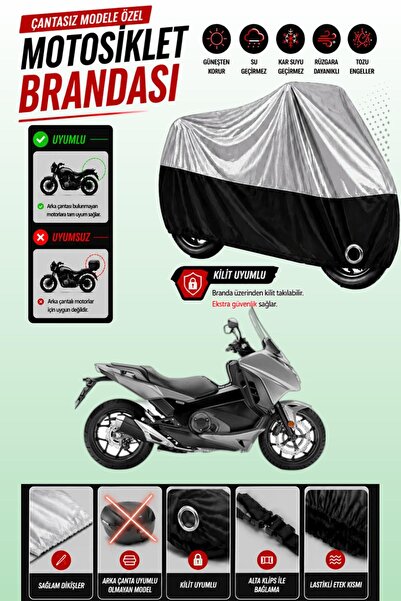Cemku Twin غطاء محرك متوافق مع هوندا NC 750D Integra باللون الرمادي من الأعلى...