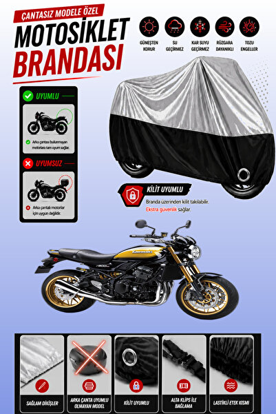 Cemku Twin غطاء محرك متوافق مع كاواساكي Z 900 RS باللون الرمادي من الأعلى وال...