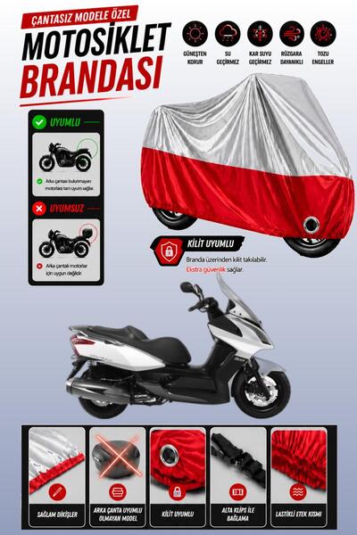 Cemku Twin غطاء محرك متوافق مع Kymco Downtown 300i باللون الرمادي من الأعلى و...