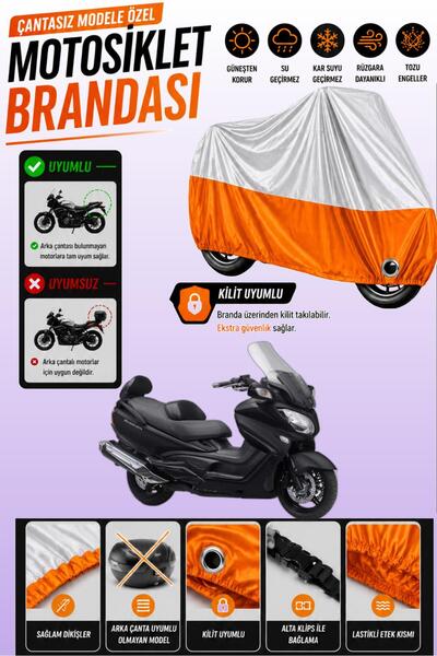 Cemku Twin Top Gray - Bottom Orange Suzuki Burgman an 650 Abs Compatible Engi...