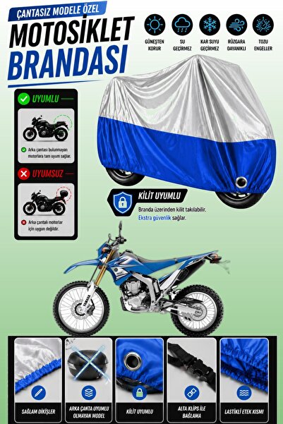Cemku Twin غطاء محرك متوافق مع ياماها WR 250 R باللون الرمادي من الأعلى والأز...