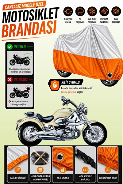 Cemku Twin غطاء محرك علوي رمادي - سفلي برتقالي متوافق مع BMW R 1200 C، غير مت...