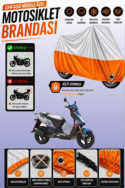 Cemku Twin غطاء محرك متوافق مع Kymco Agility 50 باللون الرمادي من الأعلى والب...