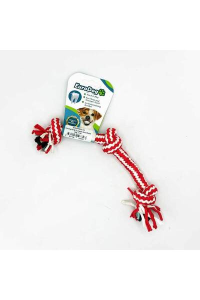 Eurodog خيط تنظيف الأسنان NHRHLS بثلاث عقدات خط أحمر وأبيض (132127) 15 سم