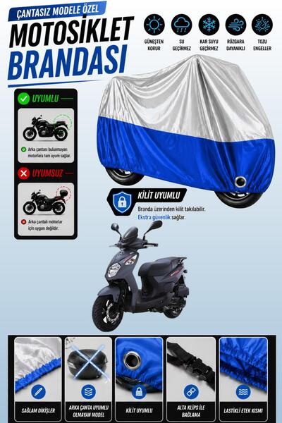 Cemku Twin Top Gray - Bottom Blue Sym Orbit Ii 125 Compatible Engine Cover, R...
