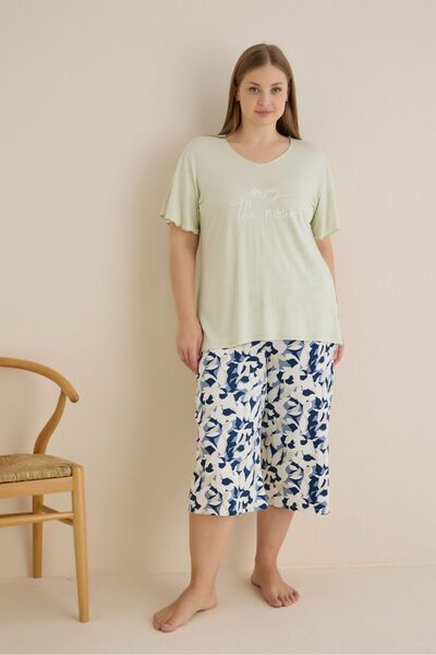 SEAMLIFE HOMEWEAR Battal Palazzo Oversize Kapri Takım