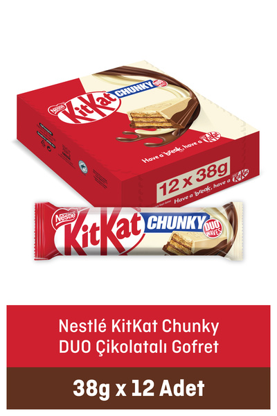 Nestle Kitkat Chunky Duo Çikolatalı Gofret 38 g X12 ADET