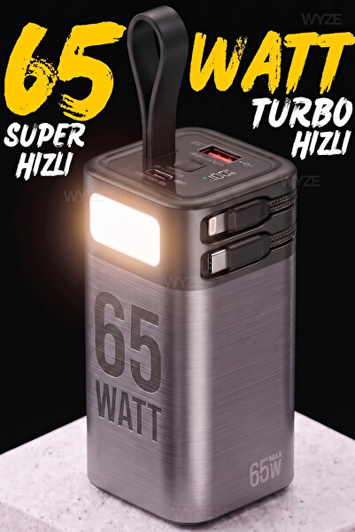 65 WATTS 20,000 mAh Turbo Superfast Charger Self Wired ( Notebook-MacBook and Superfast Charger Powerbank )