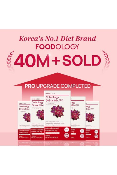 FOODOLOGY Coleology Drink Mix PRO (15days) - Daily Pomegranate Water Mix with Coleus Forskohlii, Banaba Leaf, FOS & Ginkgo