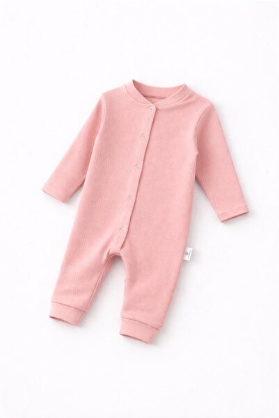 nevrankids Yenidoğan Bebek Tulumu 0-9 Ay Fitilli Interlok Çıtçıtlı Hastaneçıkış - Pembe