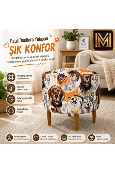 MEDET HOME DİDAY KÖPEK puf f trend puf koltuk puff bench dekoratif bohem doğa...