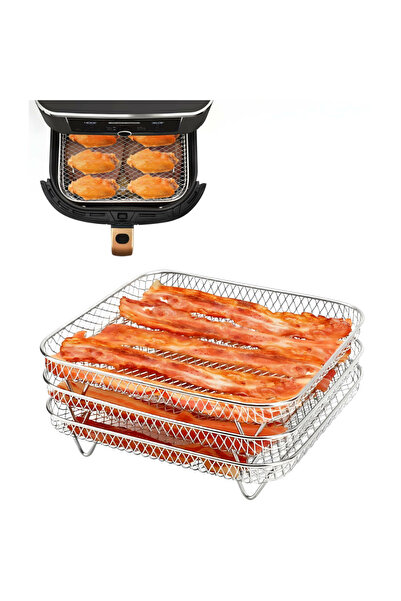 zola Set 3 gratare pentru airfryer, otel inoxidabil, cu picioruse, 21x10 cm, ...