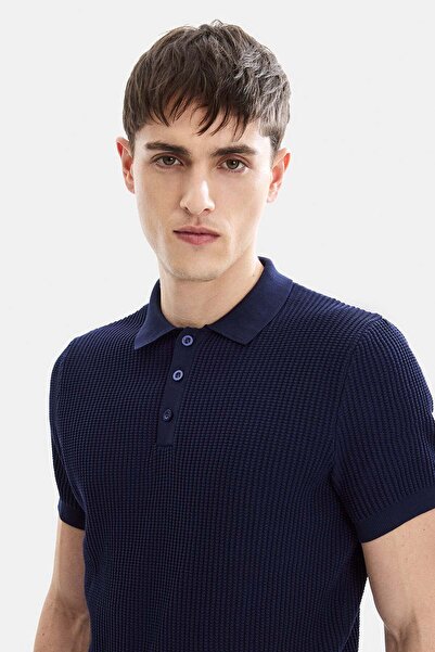 Back And Bond Navy Blue Men's Knitwear T-Shirt Btr4003300000