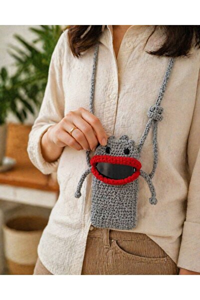 LuxBody Lüks El Yapımı Amigurumi Telefon Çantası Omuz Çantası El Emeği Özel T...