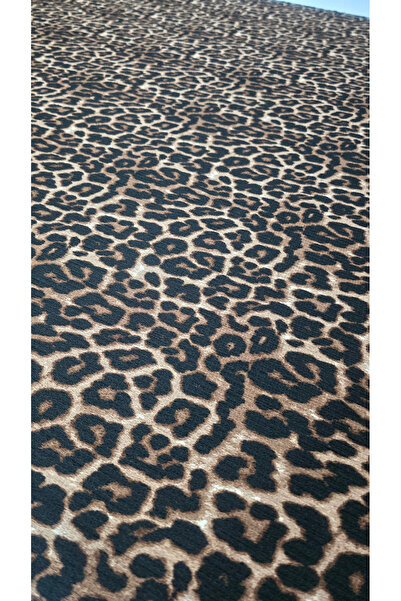 Weltex Leopar Desenli Crinkle Örme Kumaş ( Kumaş Eni : 160 cm )