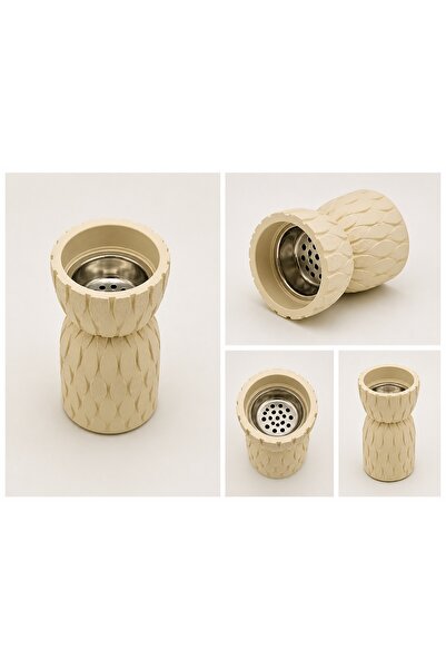 Generic Metal Charcoal Burner with White Decorative Base Embossed Design