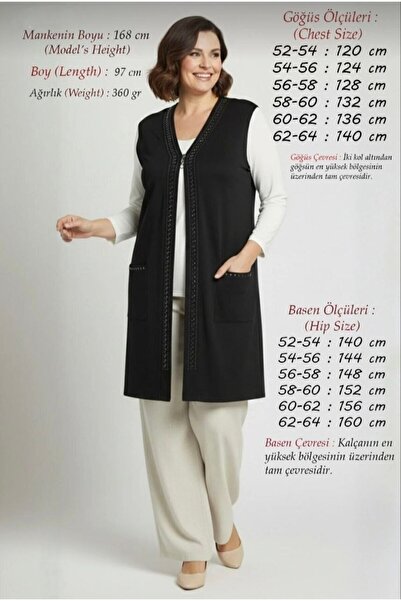 LİFERA Combed Stone Detailed Mother's Vest with Pockets
