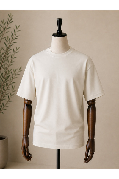 CHAMP Kalın Dokulu Premium Fit Oversize Pamuklu Erkek Tişört –