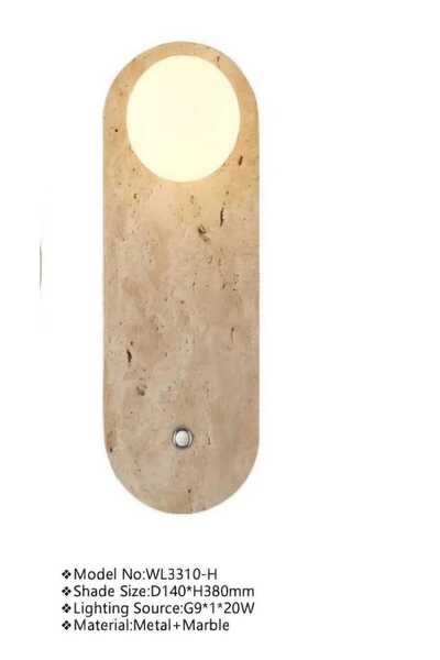 FİLİZ MODERN BROWN MERMER G9 DUY 9W LED AMPÜL APLİK