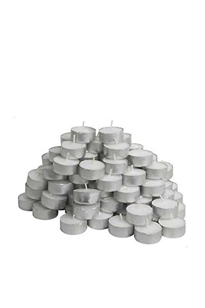 Generic طقم شموع صغيرة مكون من 50قطعة فضي/أبيض