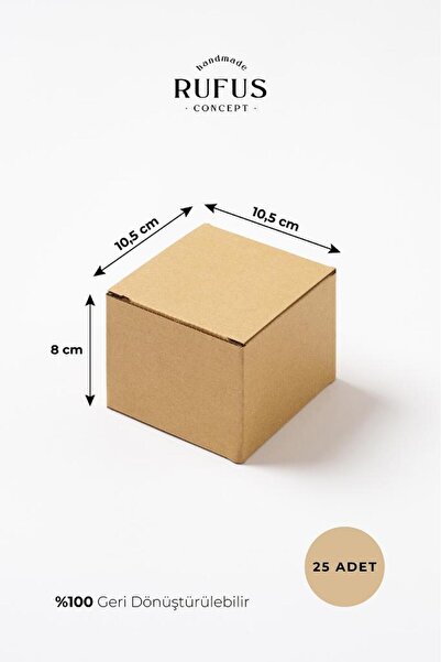 rufus concept 10,5x10,5x8cm Kilitli Kraft Kutu 25 Adet