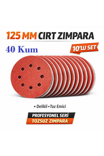 Venoa 125 mm Cırt Zımpara Kağıdı 10 Adet – 8 Delikli Disk, Ahşap & Metal Uyum...