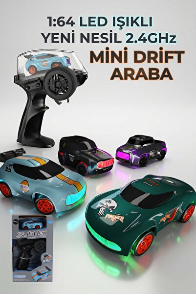 welcomein Mini Drift LED Işıklı 1:64 2.4GHz Fırlatma Özellikli Uzaktan Kumand...