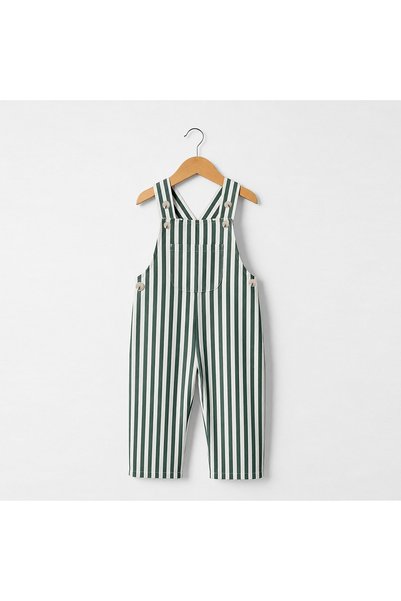 Dadamama Unisex Baby&Child Cotton Raw Denim Striped Printed Salopet-Overalls, + Diaper Bag