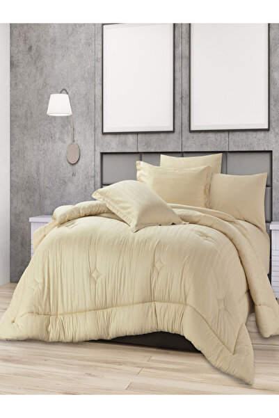 Cannon 3-Piece Striped Sateen Comforter Twin Set 100% Cotton -T200 Beige