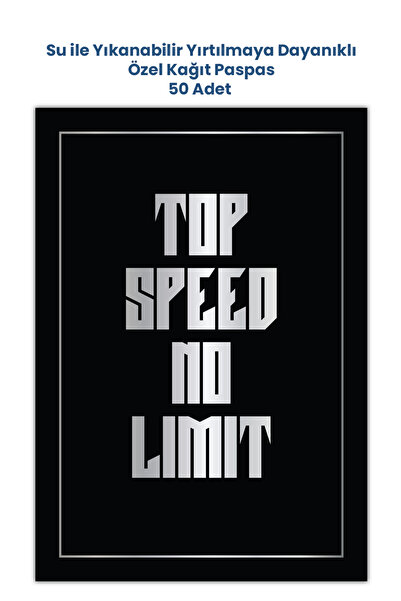 BALKAN AMBALAJ Suya Dayanıklı Yıkanır Top Speed No Limit Oto Paspas Kağıdı Si...