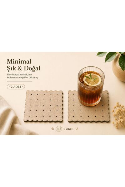 Palo Santo Bisküvi Desenli Bardak Altlığı 2 ADET