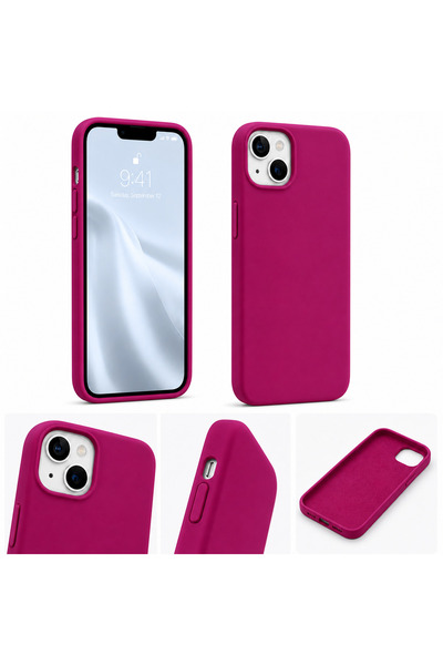 GÜNEŞ KILIF VE AKSESUAR İphone 13/14 Uyumlu Silikon Kılıf Kadife İç Yüzey Kam...
