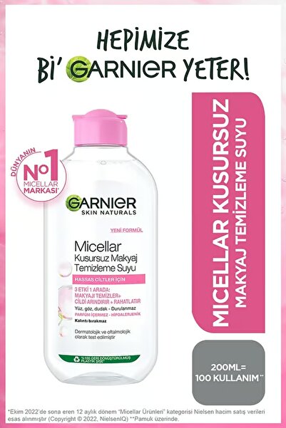 Garnier Micellar Kusursuz Makyaj Temizleme Suyu 200ml Hassas Ciltler İçin